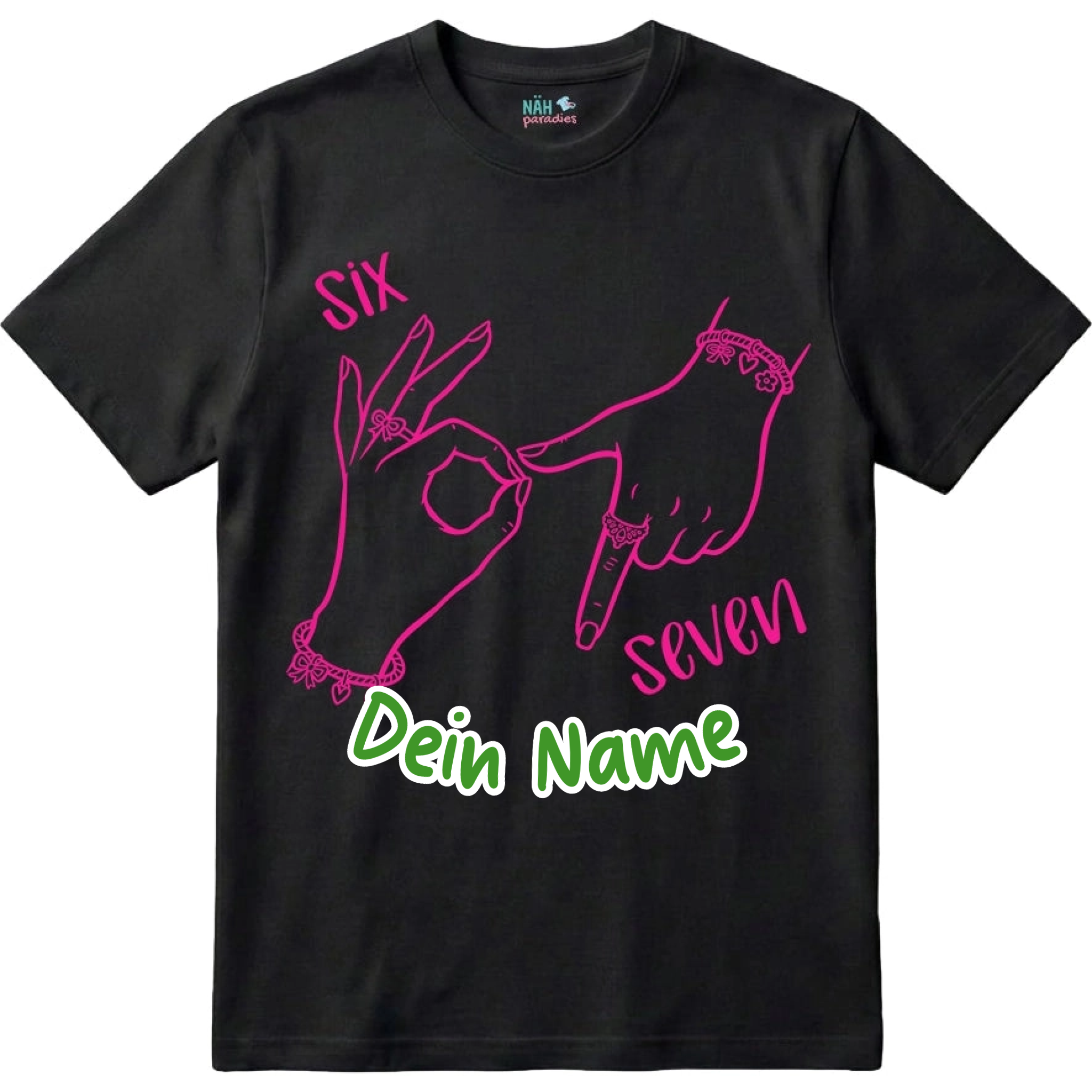 Six Seven Hände – Kinder T-Shirt mit Namen | 67 Meme personalisierbar