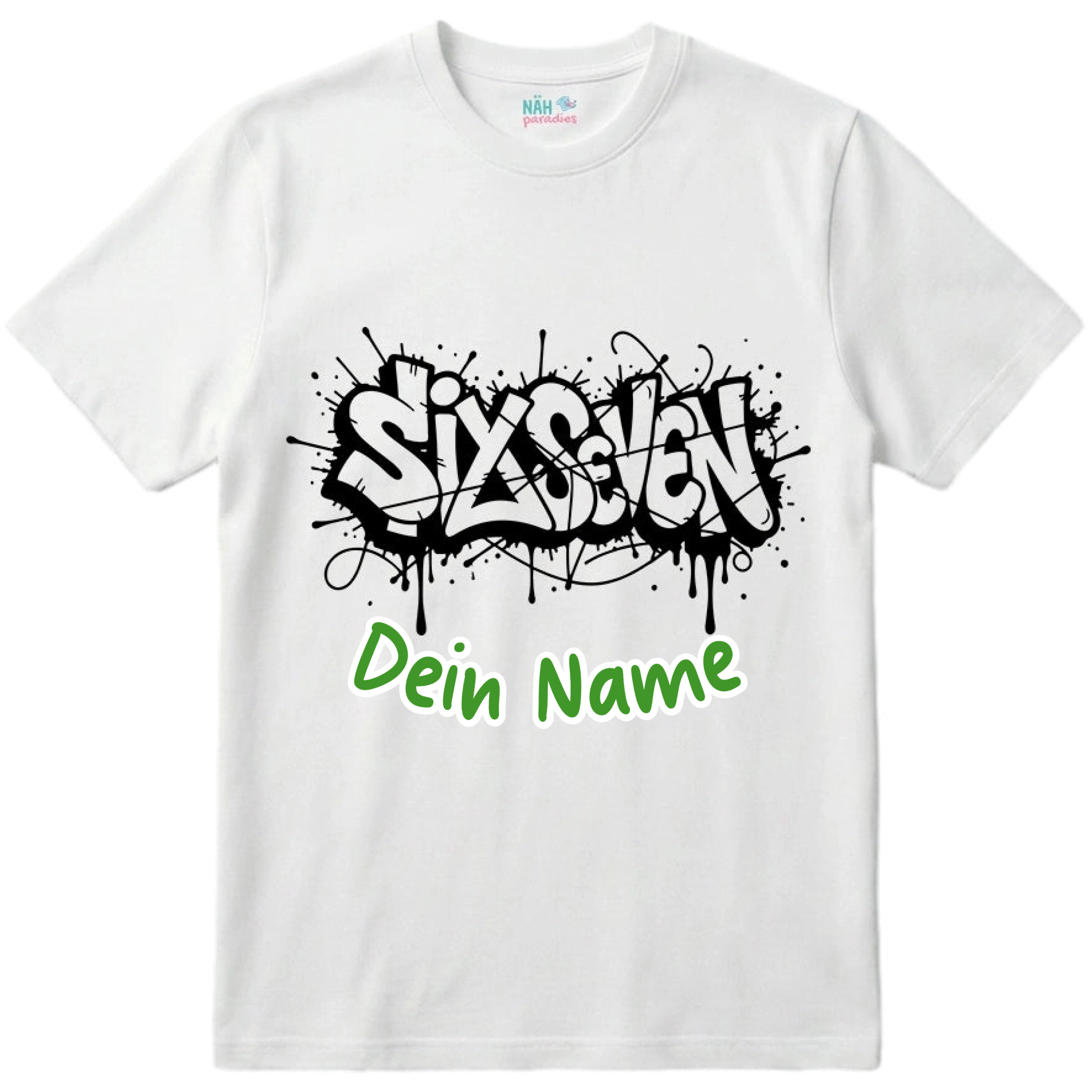 Six Seven Grafitti – Kinder T-Shirt mit Namen | 67 Meme personalisierbar
