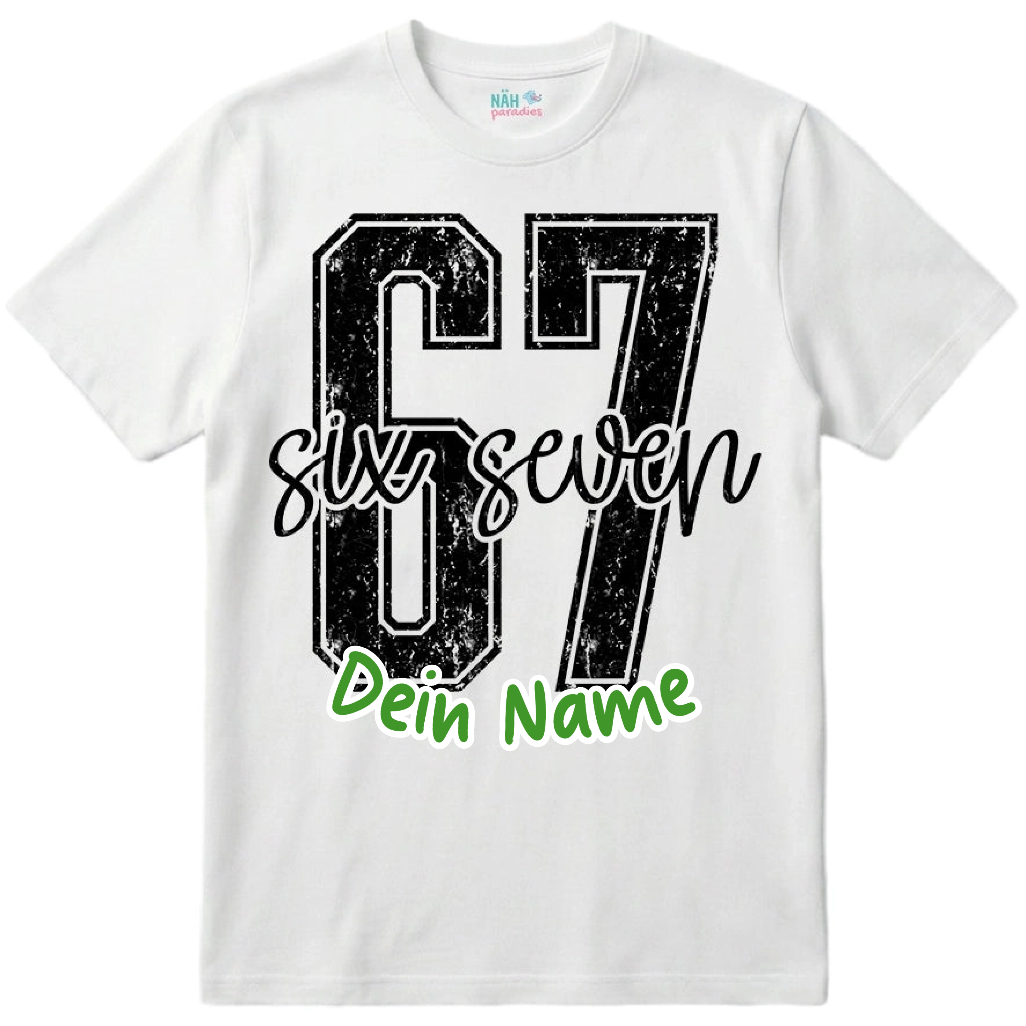 Six Seven Classic – Kinder T-Shirt mit Namen | 67 Meme personalisierbar
