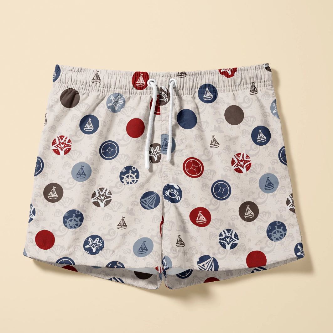 Sport & Badelycra Stoff UPF 50+ Maritime Kreise