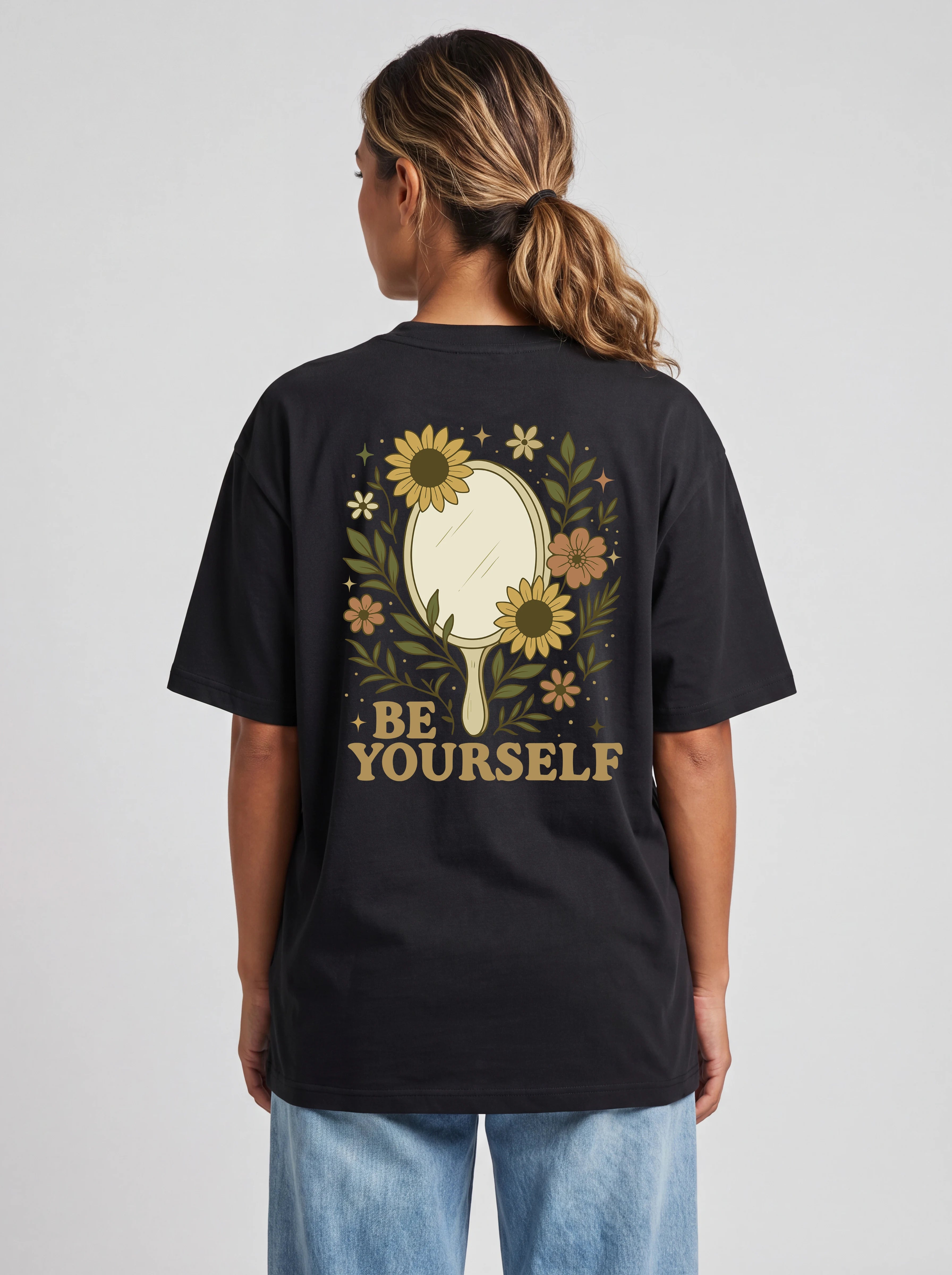 BE YOURSELF SUNFLOWER - OVERSIZED SHIRT BACKPRINT