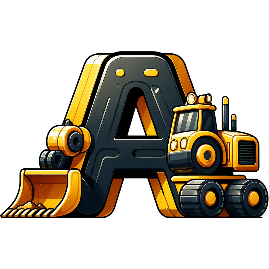 Bügelbild Baustelle Buchstaben Alphabet