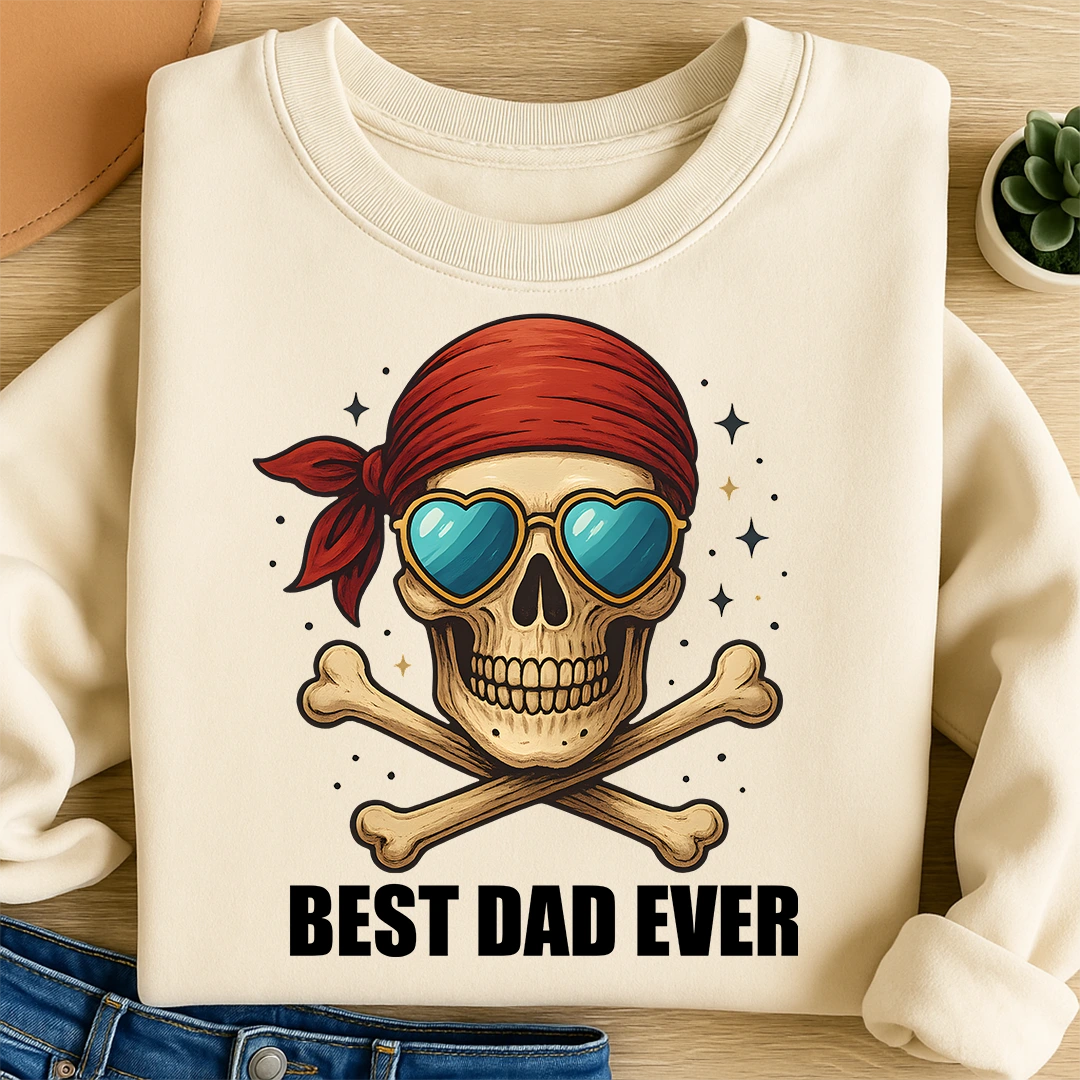 Bügelbild Best Dad Schädel