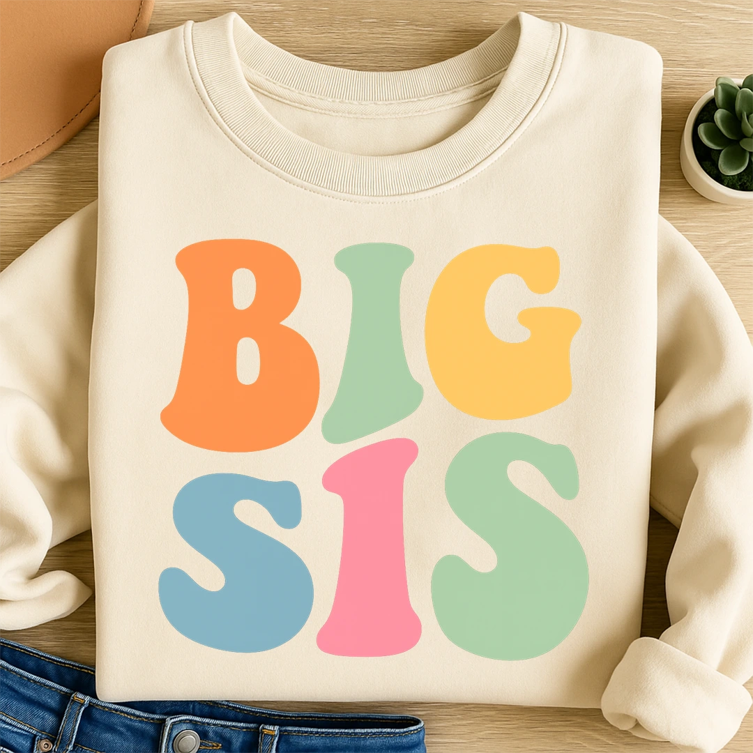 Bügelbild Big Sis Pastel