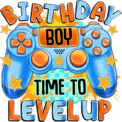 Bügelbild Birthday Boy Controller