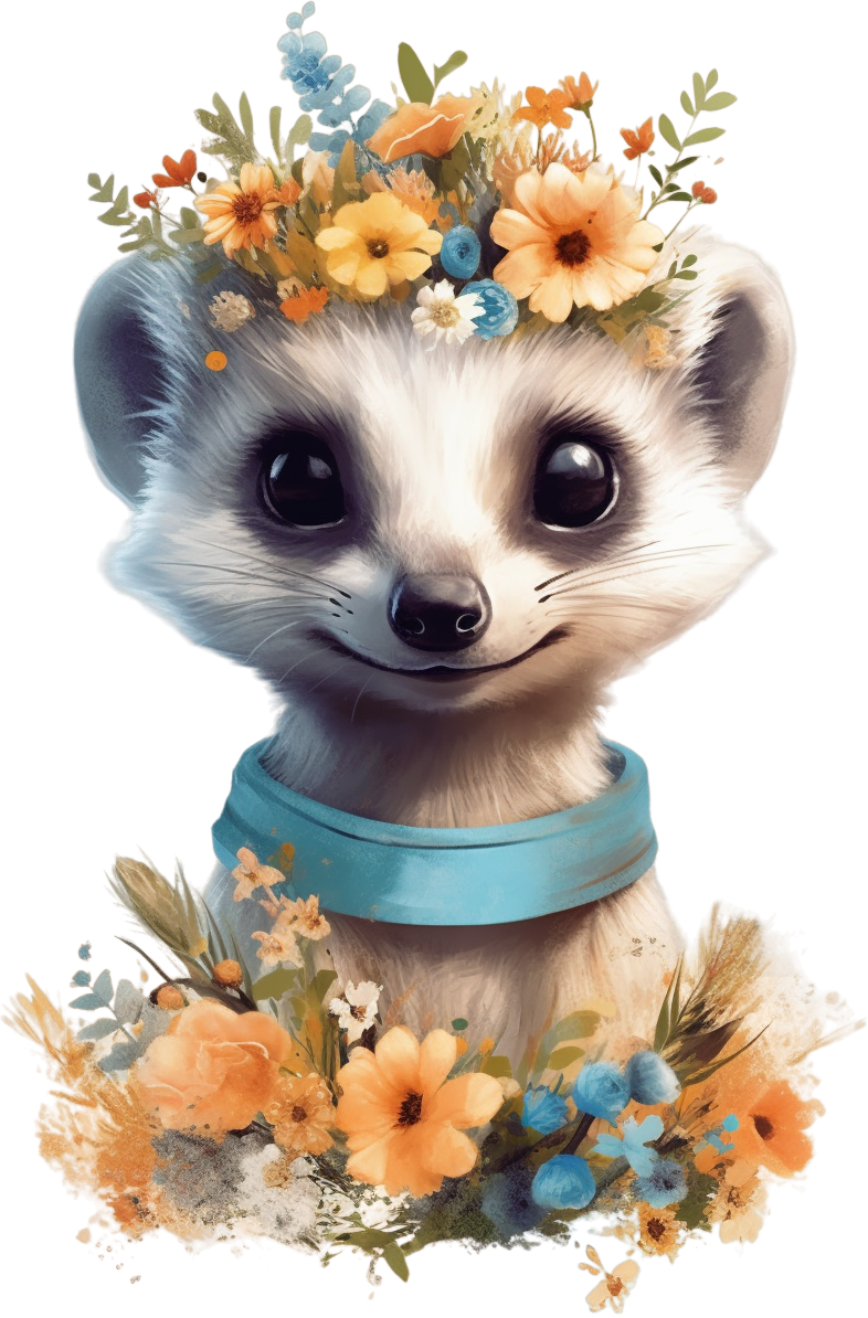 Bügelbild Blumen Erdmännchen