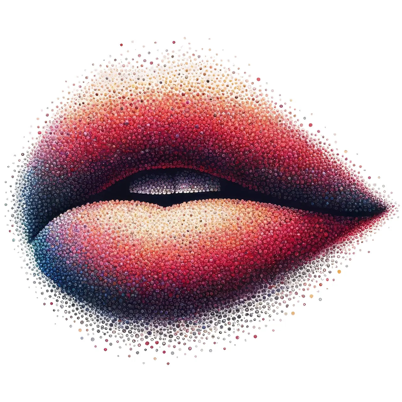 Glitzer Bügelbild Dot Lips