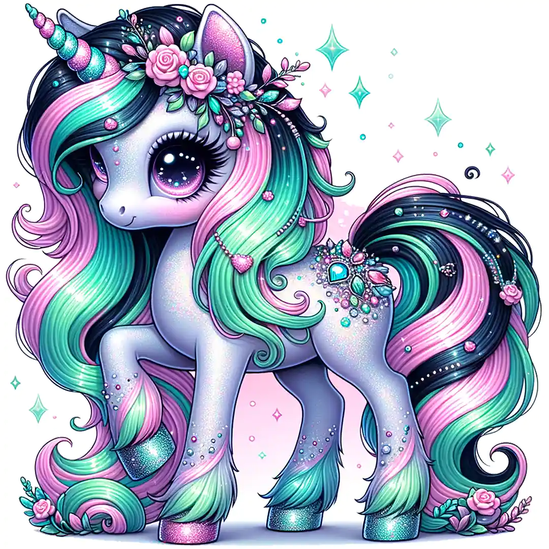 Bügelbild Einhorn Celestia Funkellicht