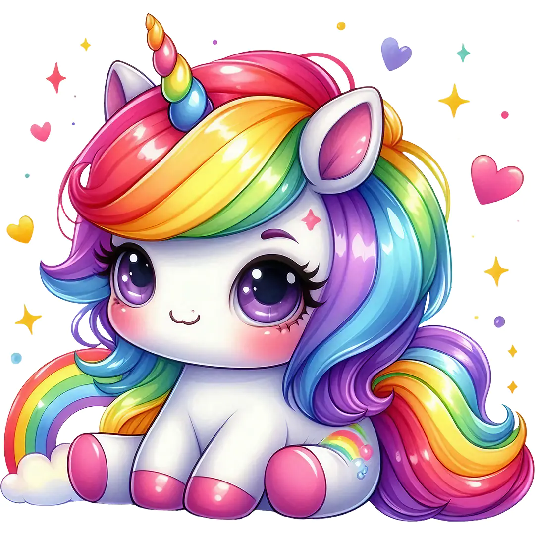 Glitzer Bügelbild Einhorn Herzchenzauber