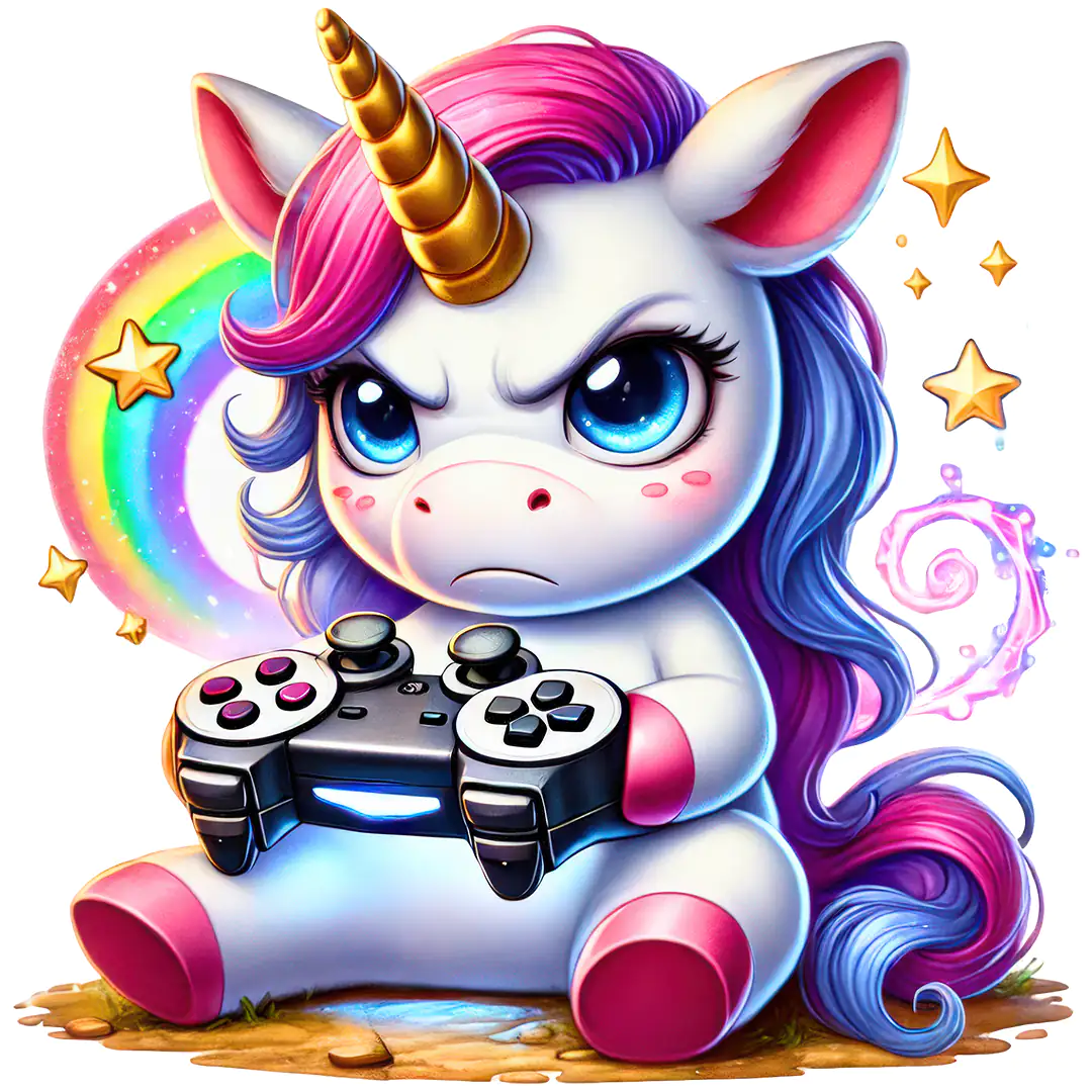 Bügelbild Einhorn Magic Gamer - XXL