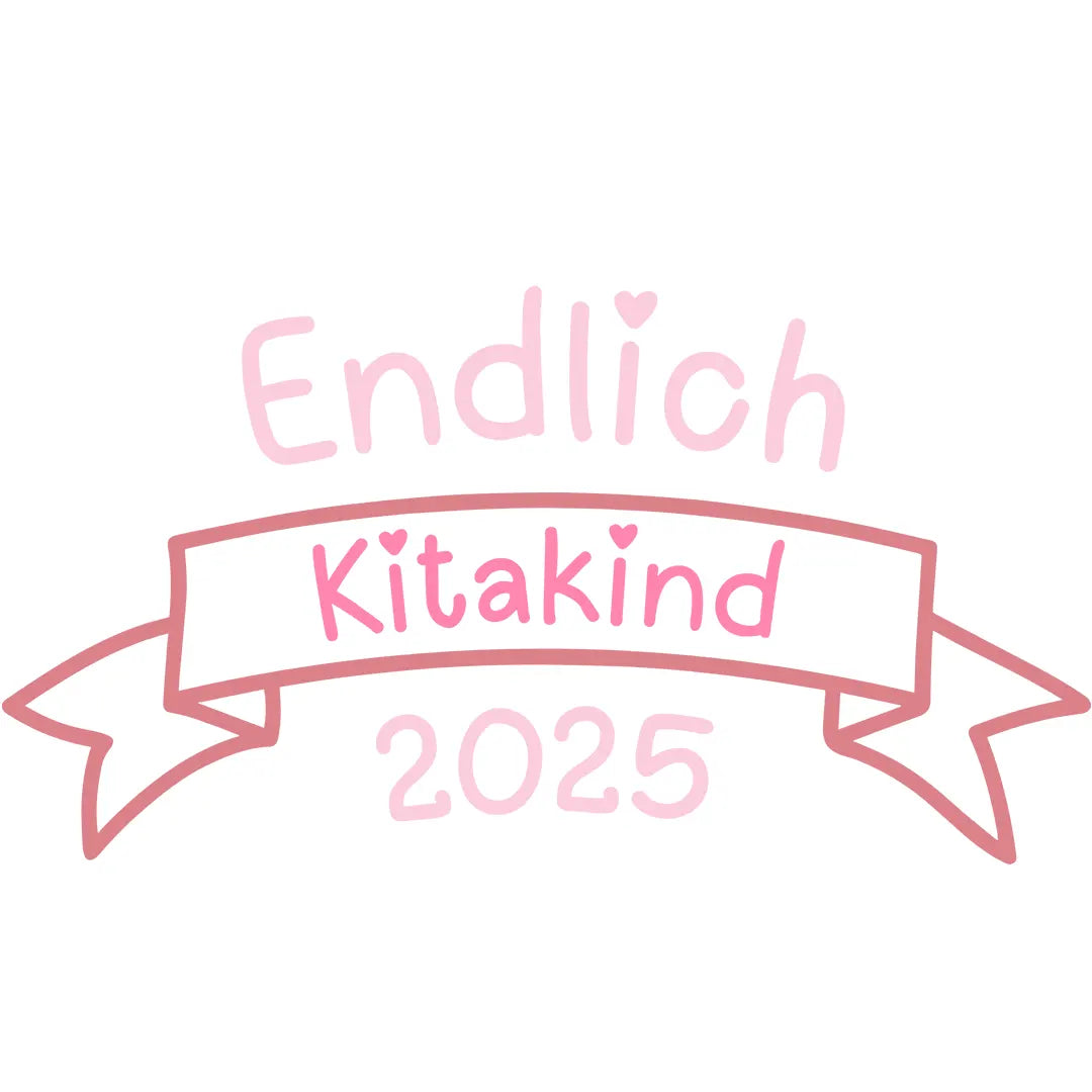 Bügelbild Endlich Kitakind Rosa - S
