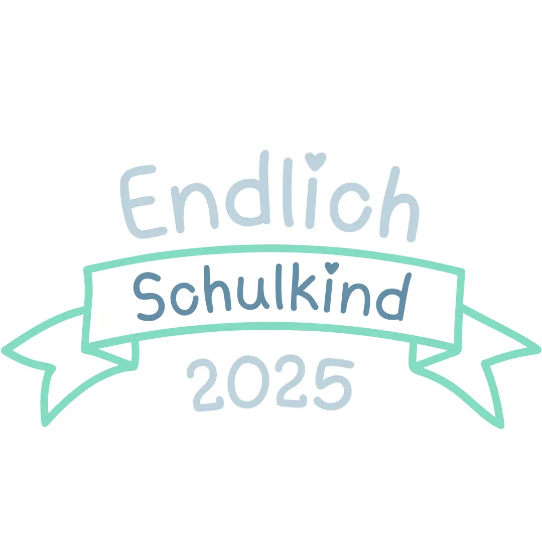Bügelbild Endlich Schulkind Blau