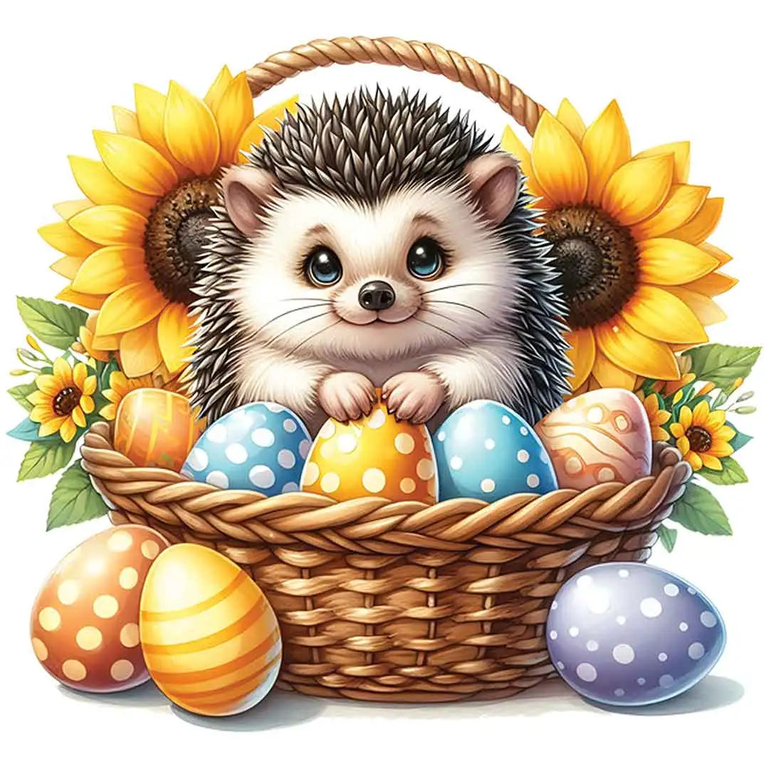 Bügelbild Ostern Igel Ostern im Sonnenstrahlenland