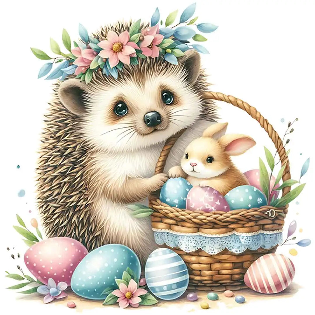 Bügelbild Ostern Igelchen Kuschelweich