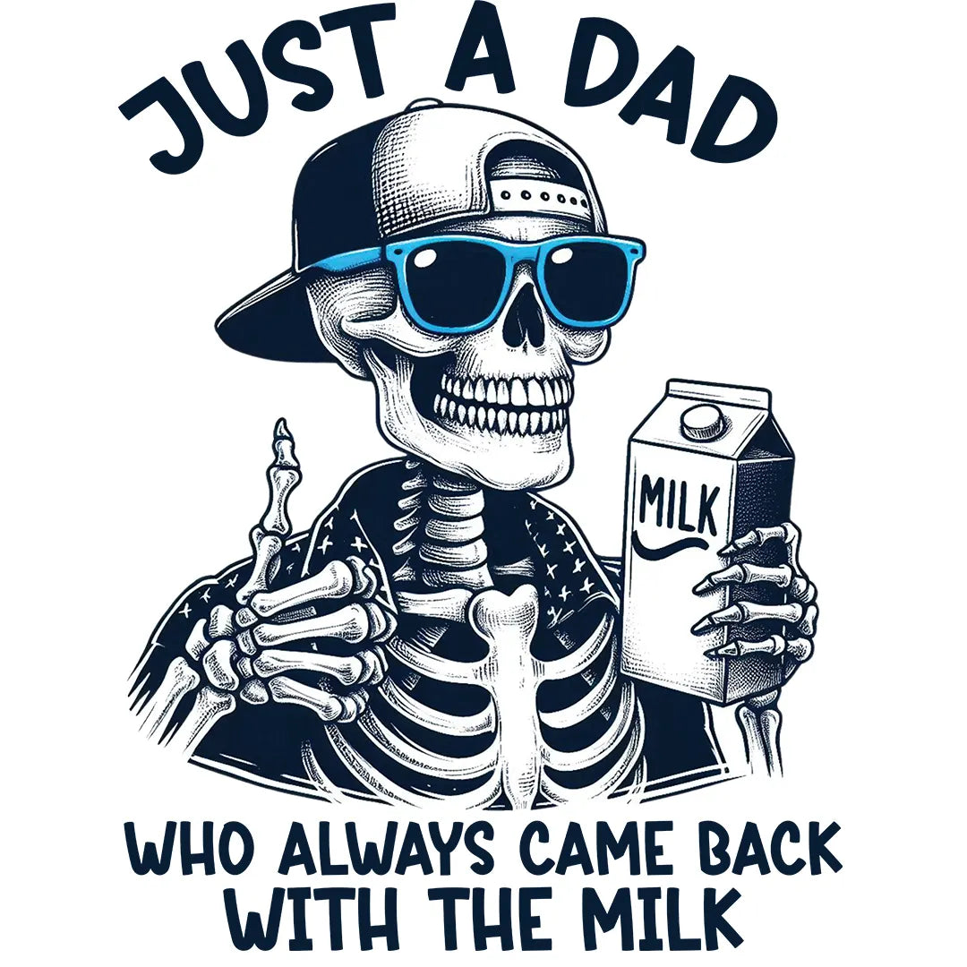 Bügelbild Just a dad with the milk - S