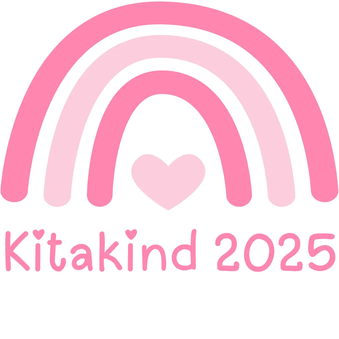Bügelbild Kitakind 2025 Regenbogen Rosa - S