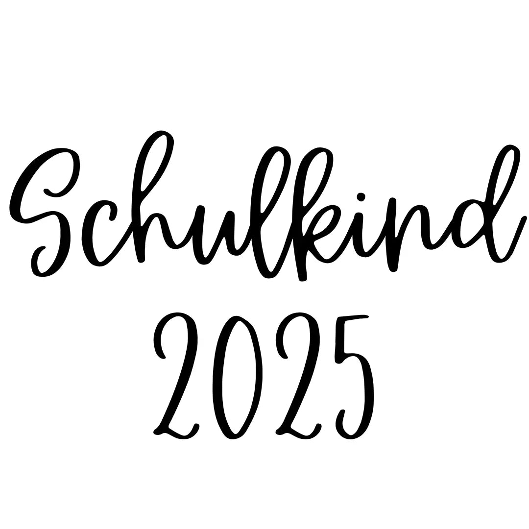 Bügelbild Schriftzug Schulkind 2025 - S