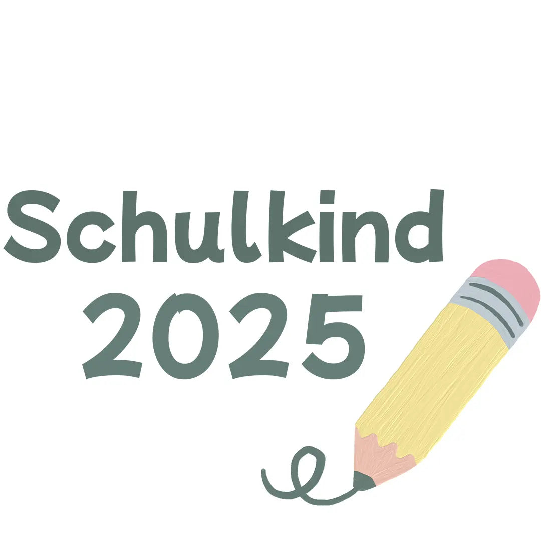 Bügelbild Schulkind 2025 Bleistift - S