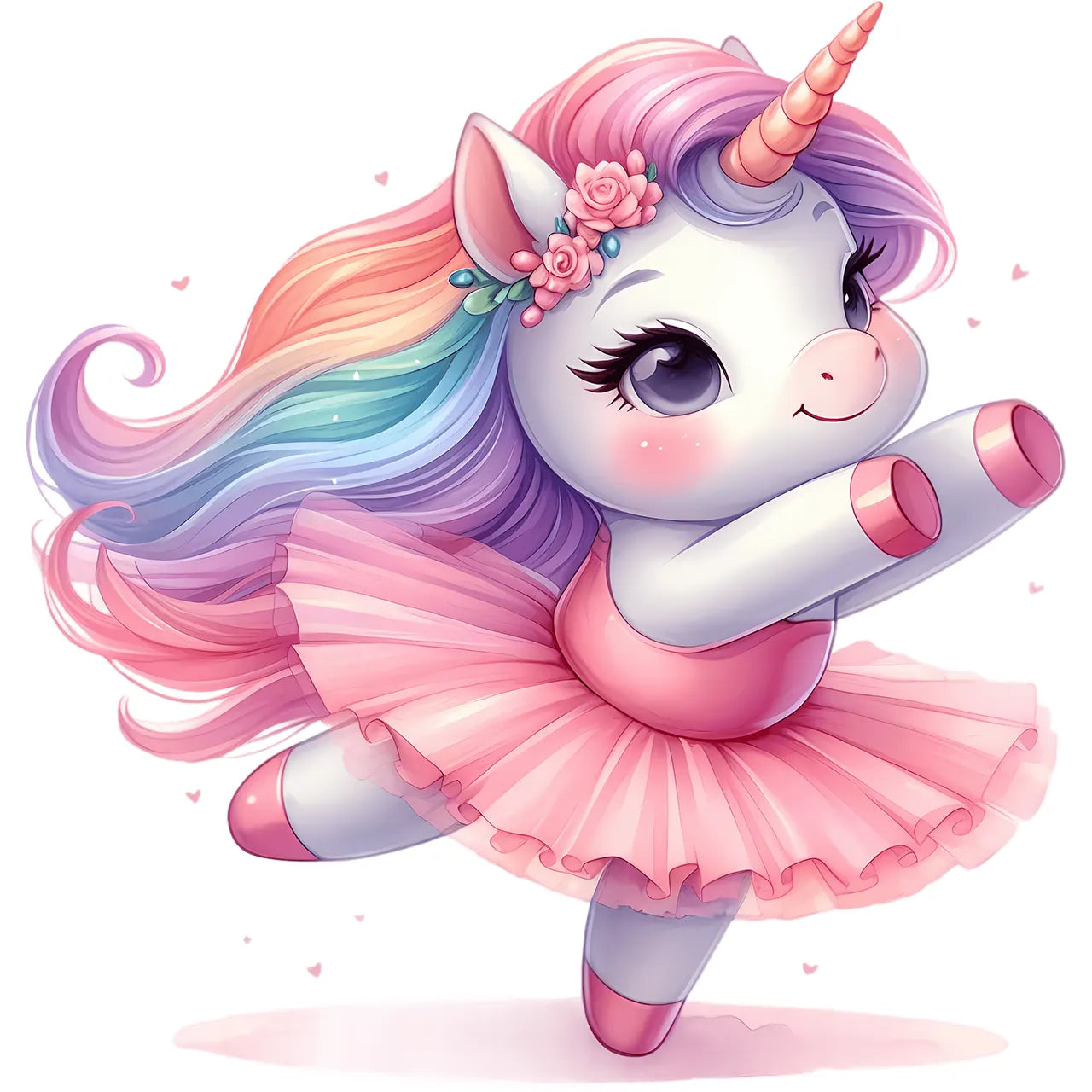 Glitzer Bügelbild Ballett Einhorn