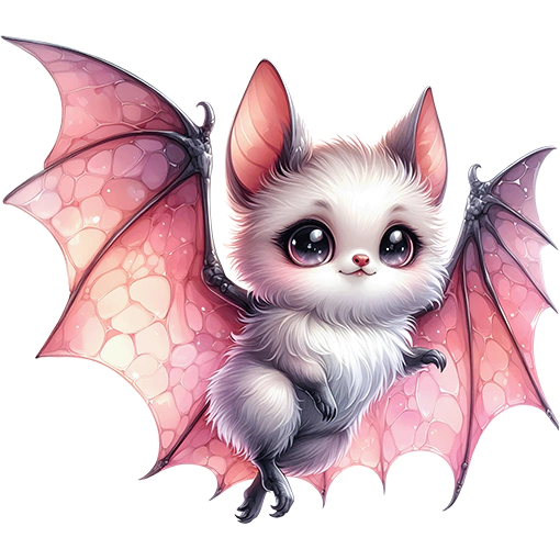 Bügelbild Fledermaus Pinkflügel