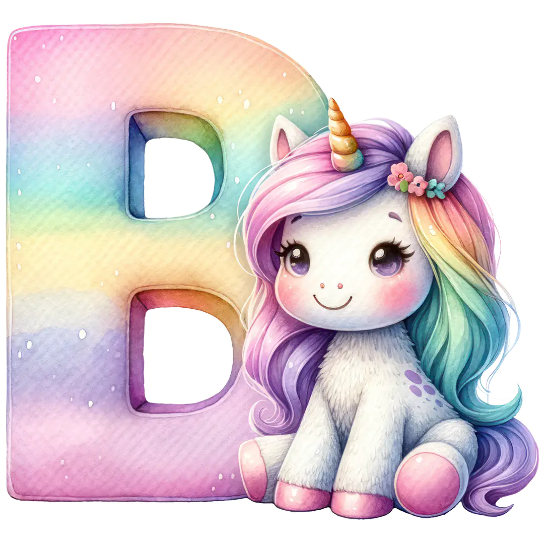 Bügelbild Einhorn Buchstaben Alphabet
