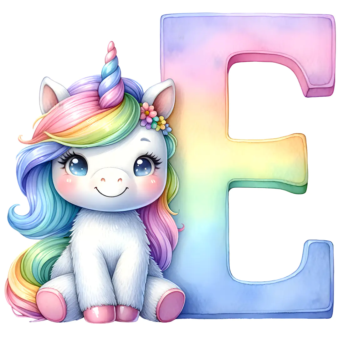 Bügelbild Einhorn Buchstaben Alphabet