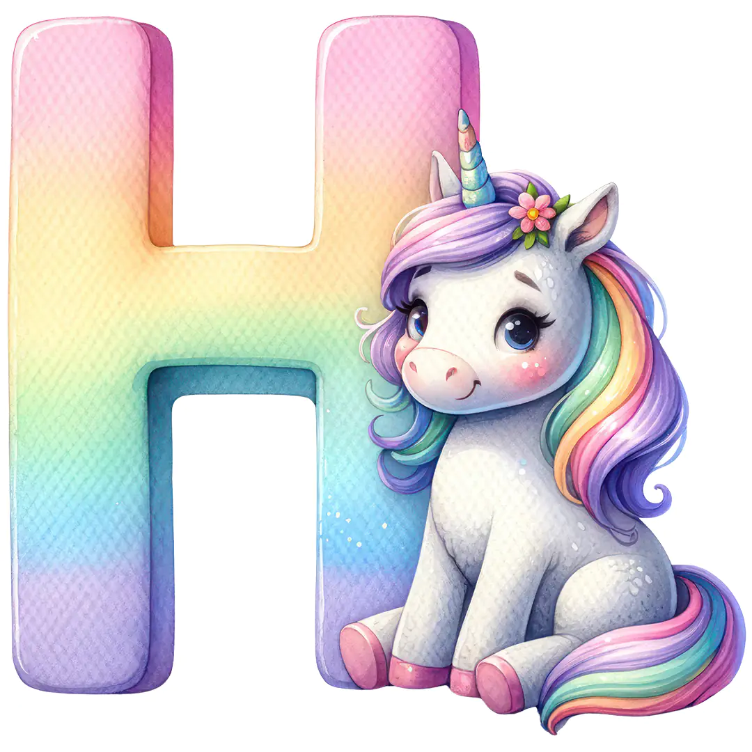 Bügelbild Einhorn Buchstaben Alphabet