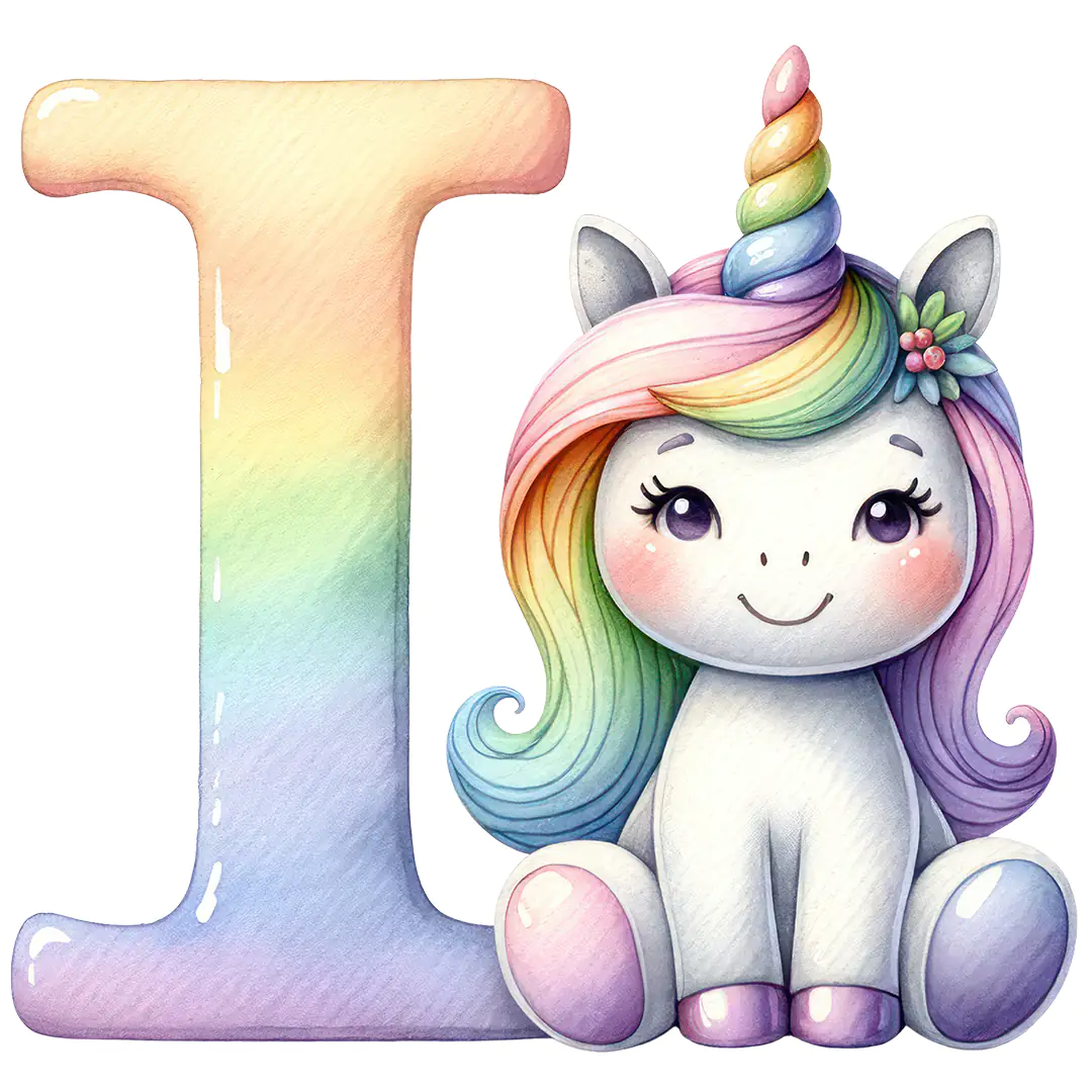 Bügelbild Einhorn Buchstaben Alphabet