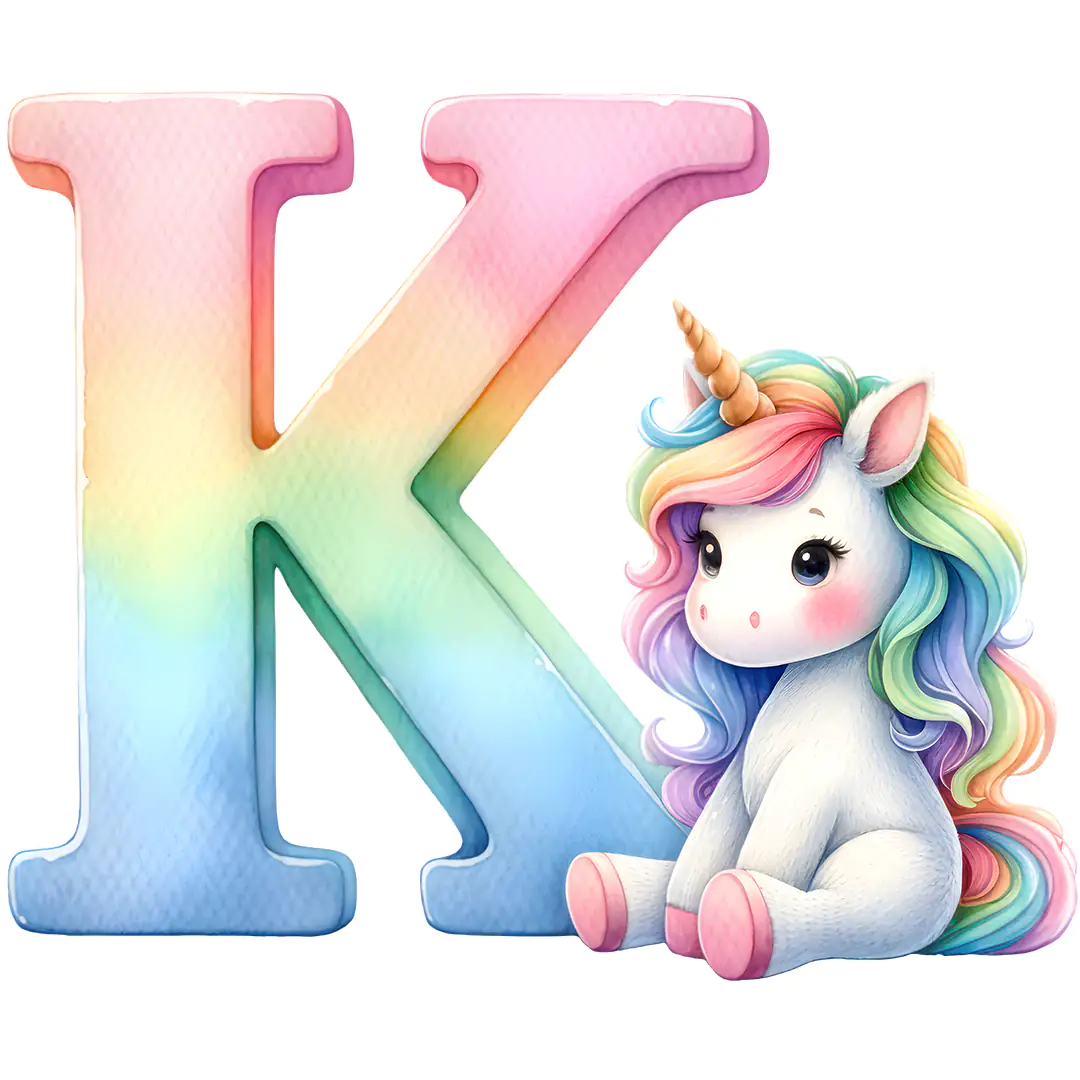 Bügelbild Einhorn Buchstaben Alphabet