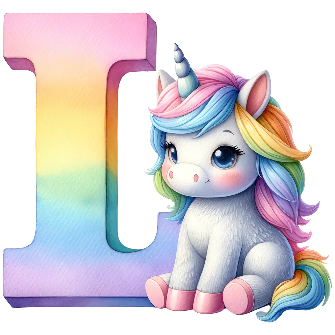 Bügelbild Einhorn Buchstaben Alphabet