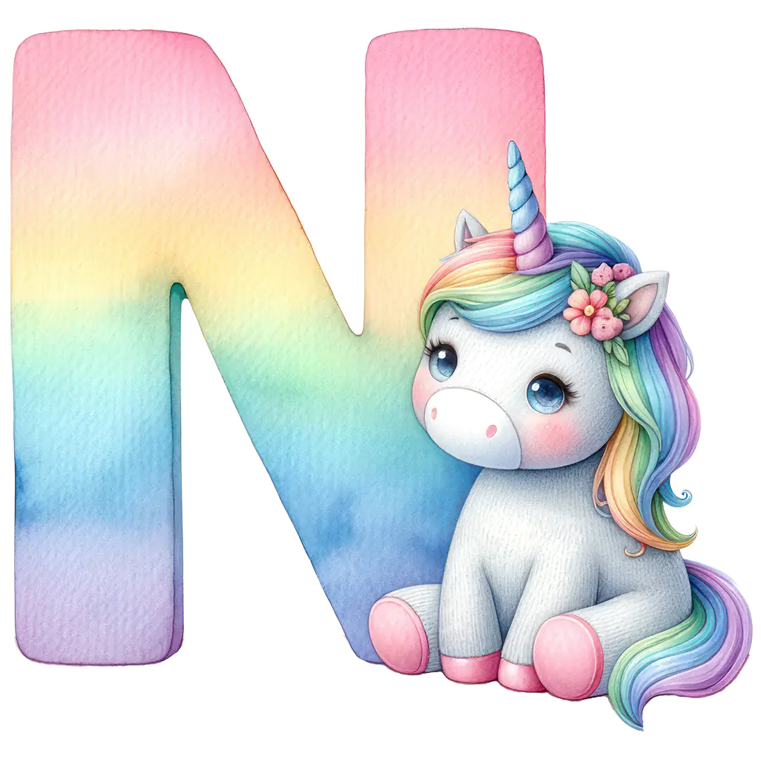 Bügelbild Einhorn Buchstaben Alphabet