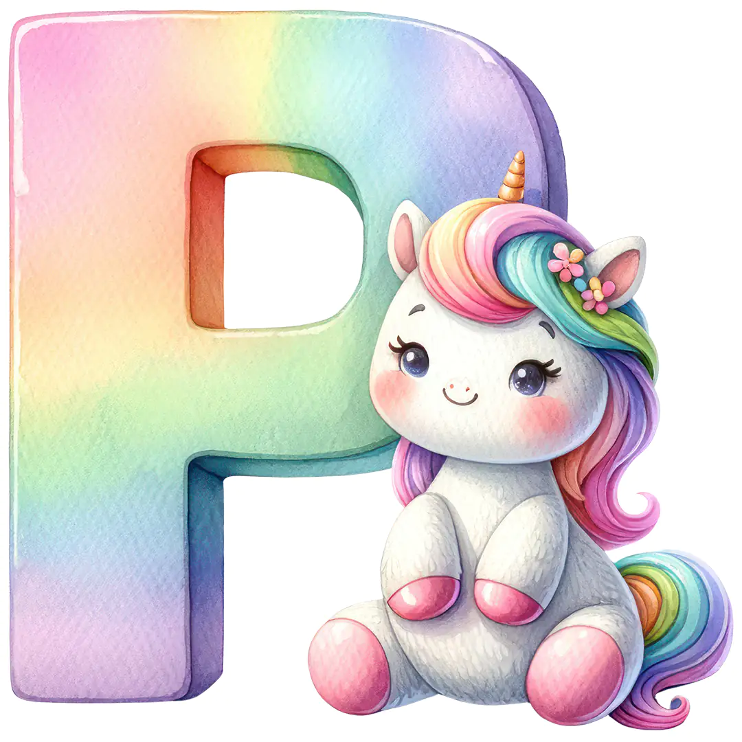 Bügelbild Einhorn Buchstaben Alphabet