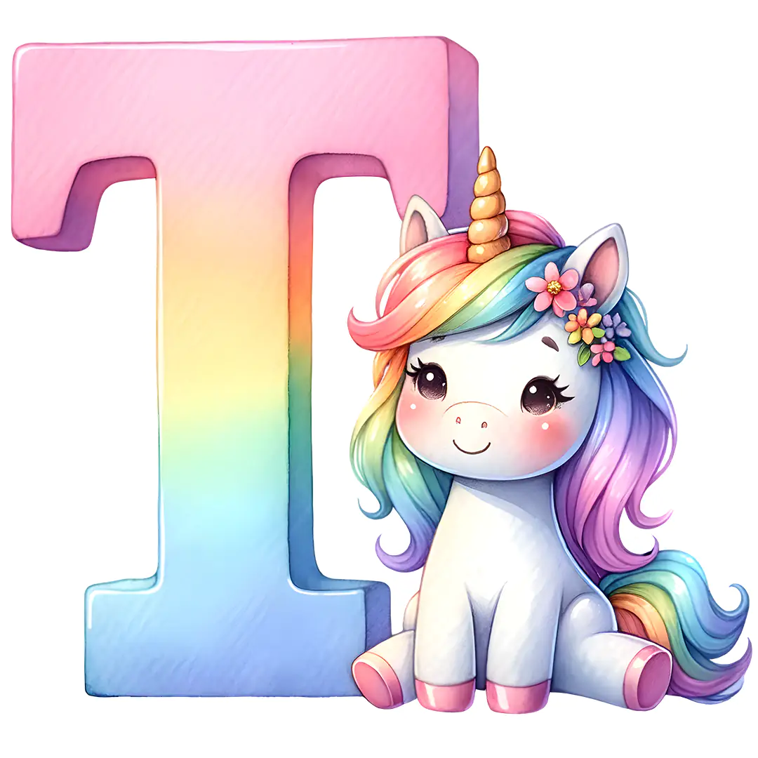 Bügelbild Einhorn Buchstaben Alphabet