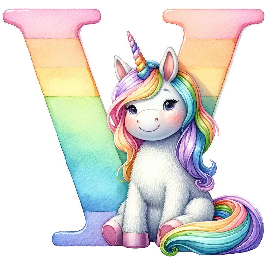 Bügelbild Einhorn Buchstaben Alphabet