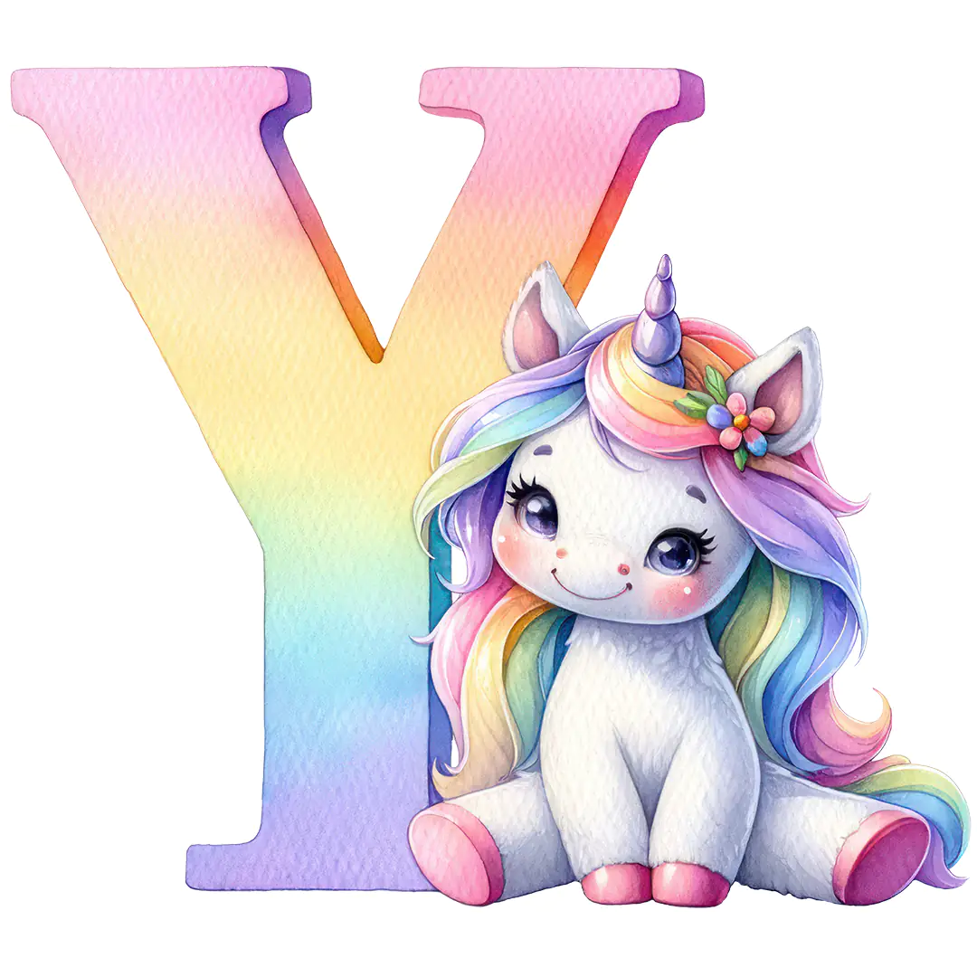Bügelbild Einhorn Buchstaben Alphabet