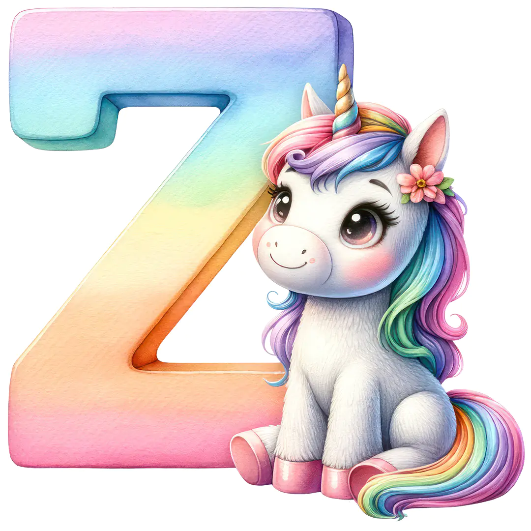 Bügelbild Einhorn Buchstaben Alphabet