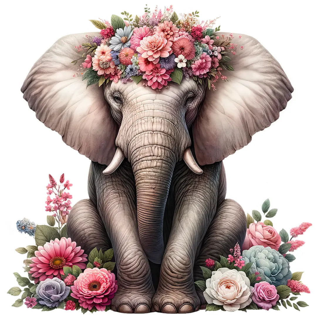 Bügelbild Elefant Sanfte Riesenliebe