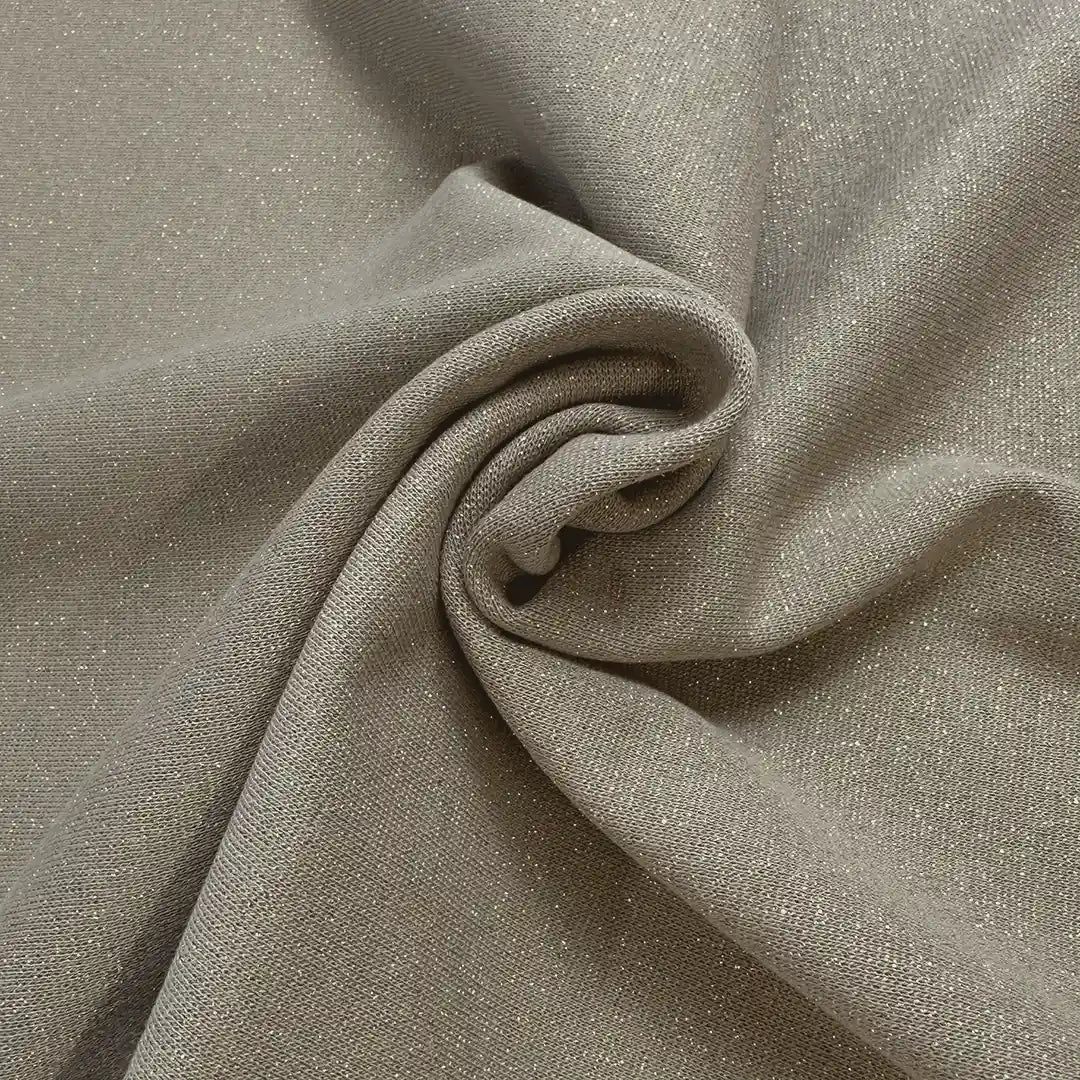 Bündchen Stoff Glitzer Beige Gold