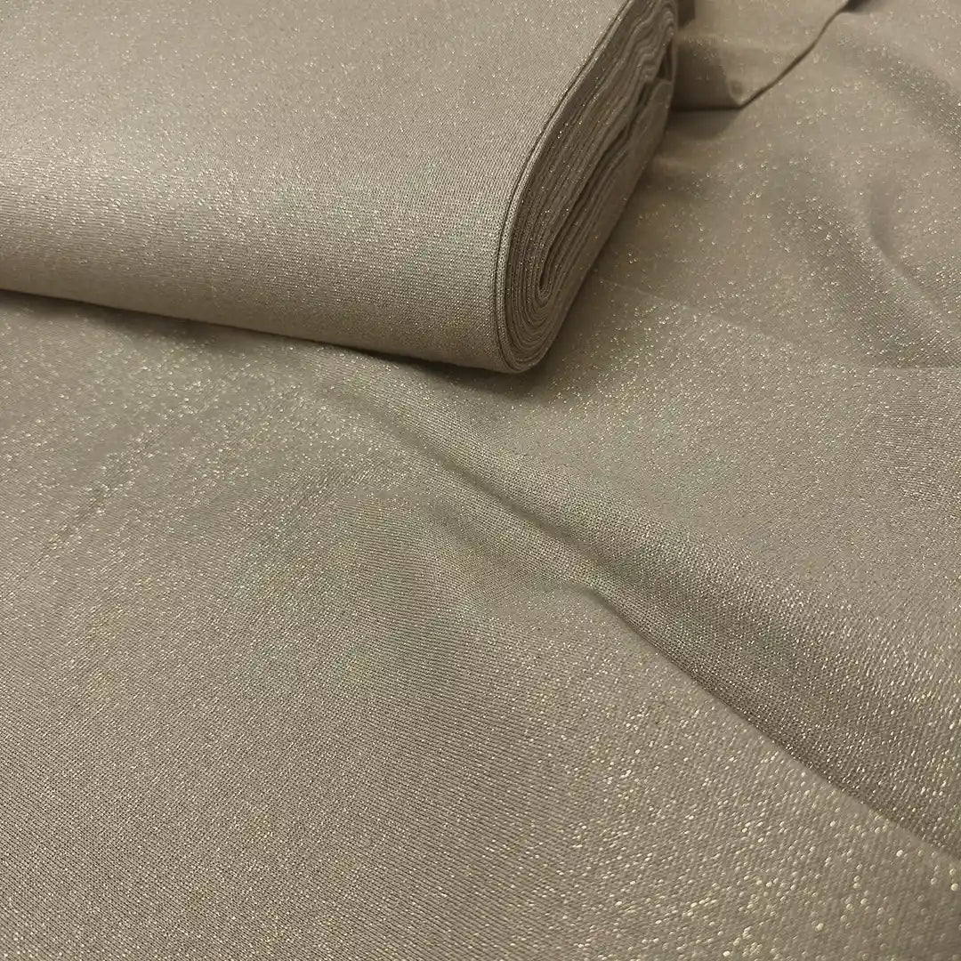 Bündchen Stoff Glitzer Beige Gold