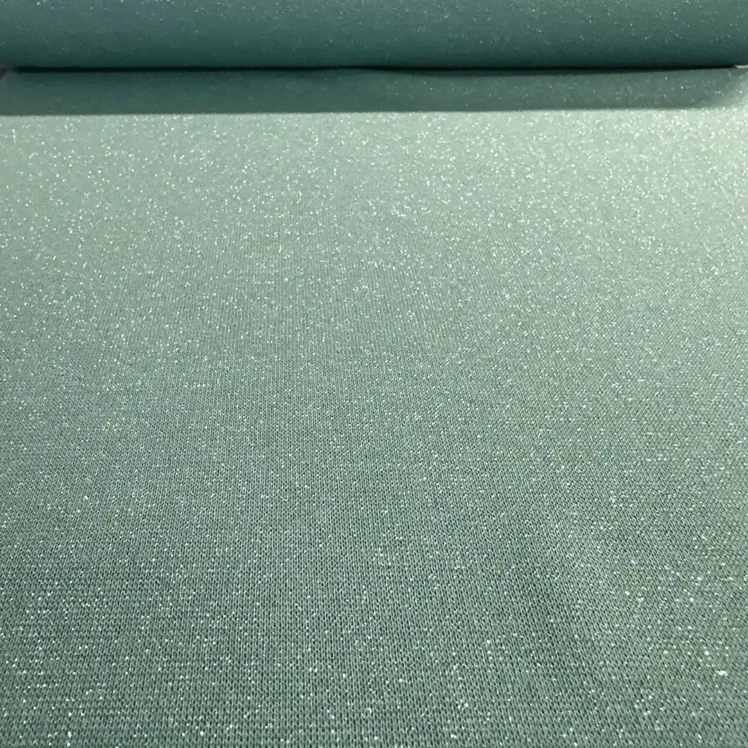 Bündchen Stoff Glitzer Hellblau 122