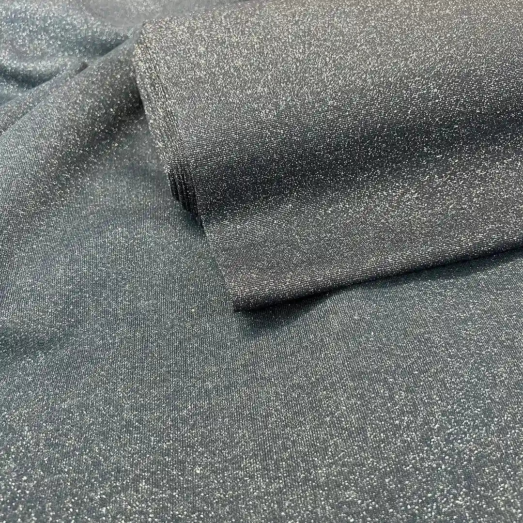 Bündchen Stoff Glitzer Marine