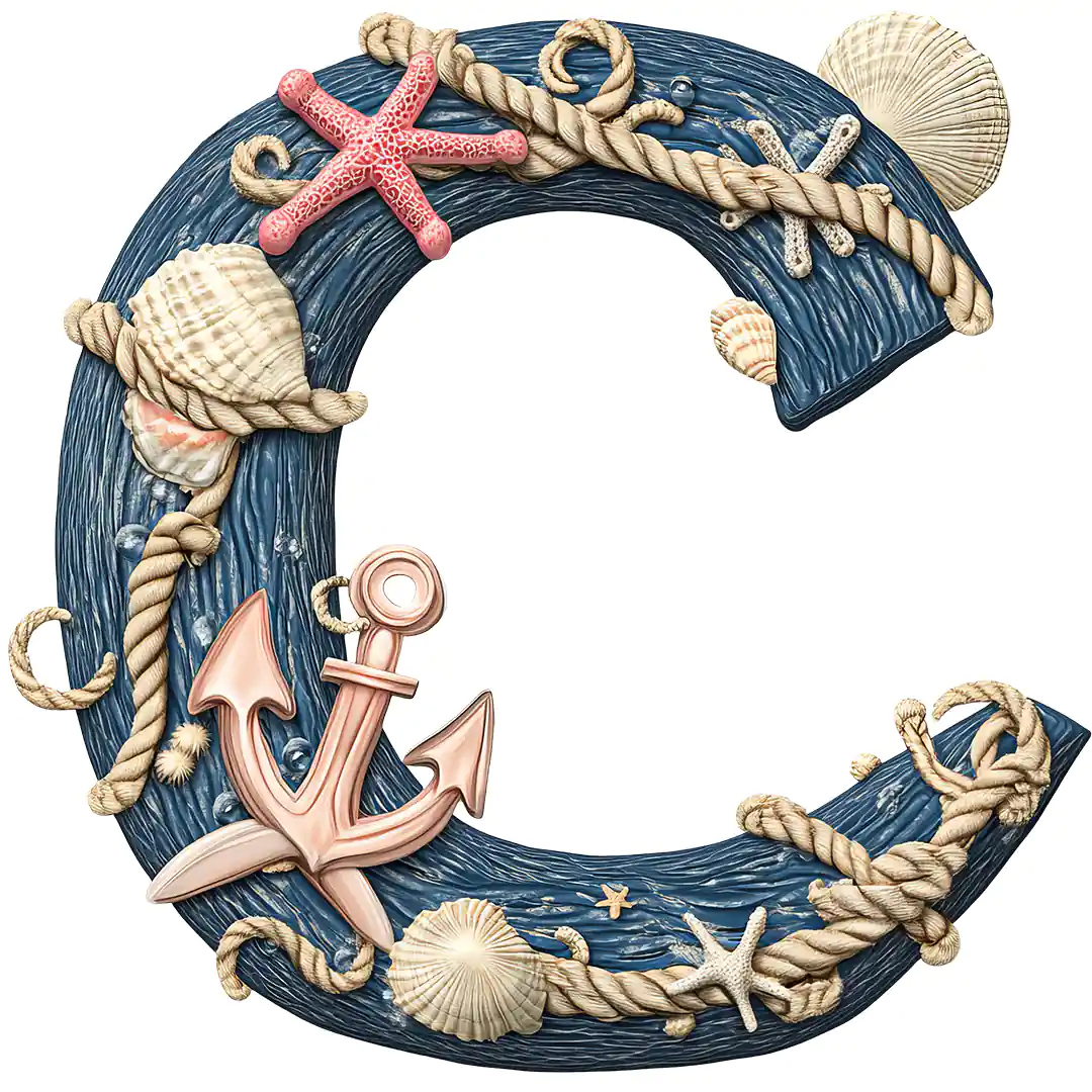Bügelbild Nautica Buchstaben Alphabet