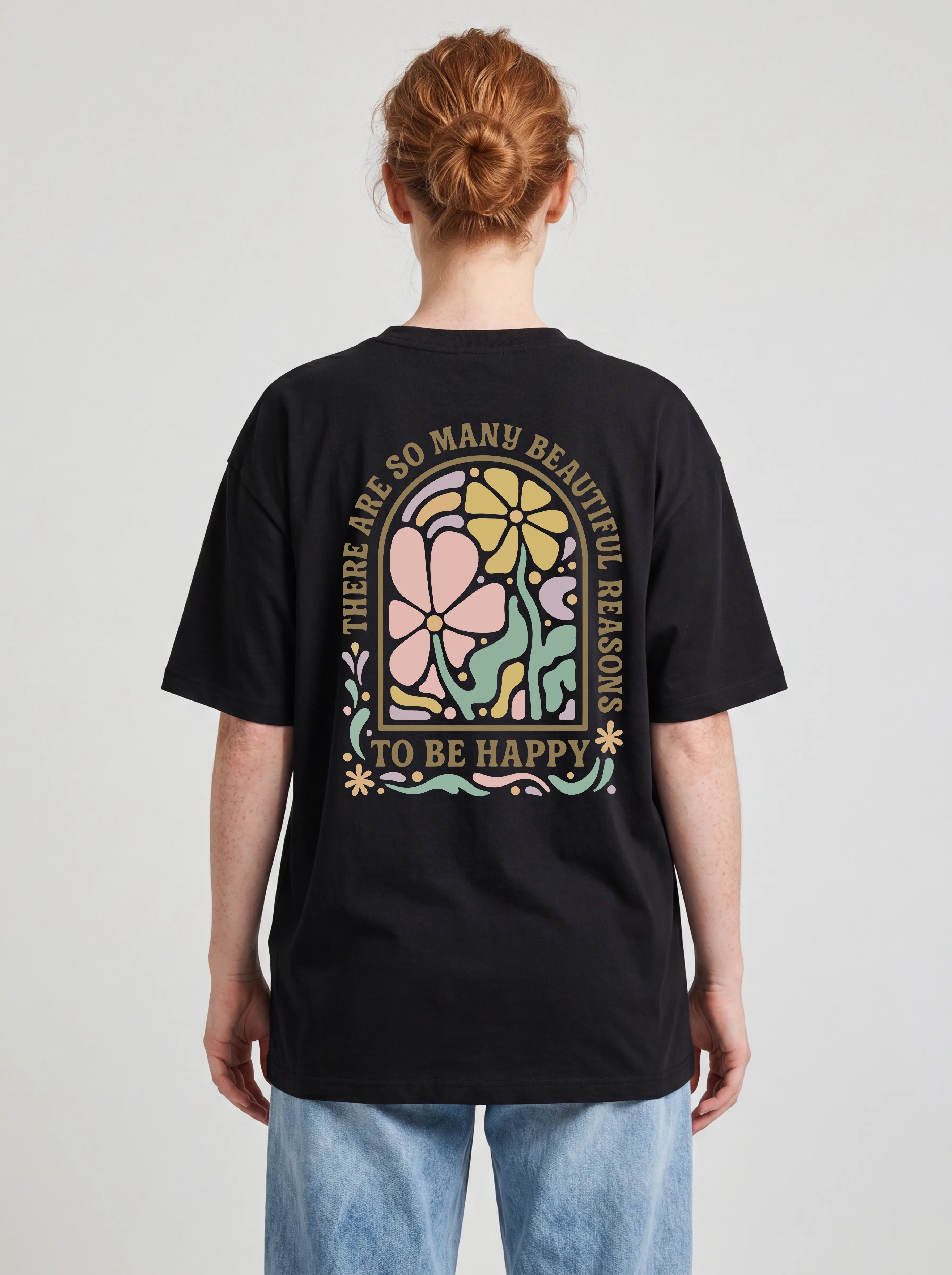 SO MANY BEAUTIFUL REASONS TO BE HAPPY RETRO - OVERSIZED SHIRT BACKPRINT