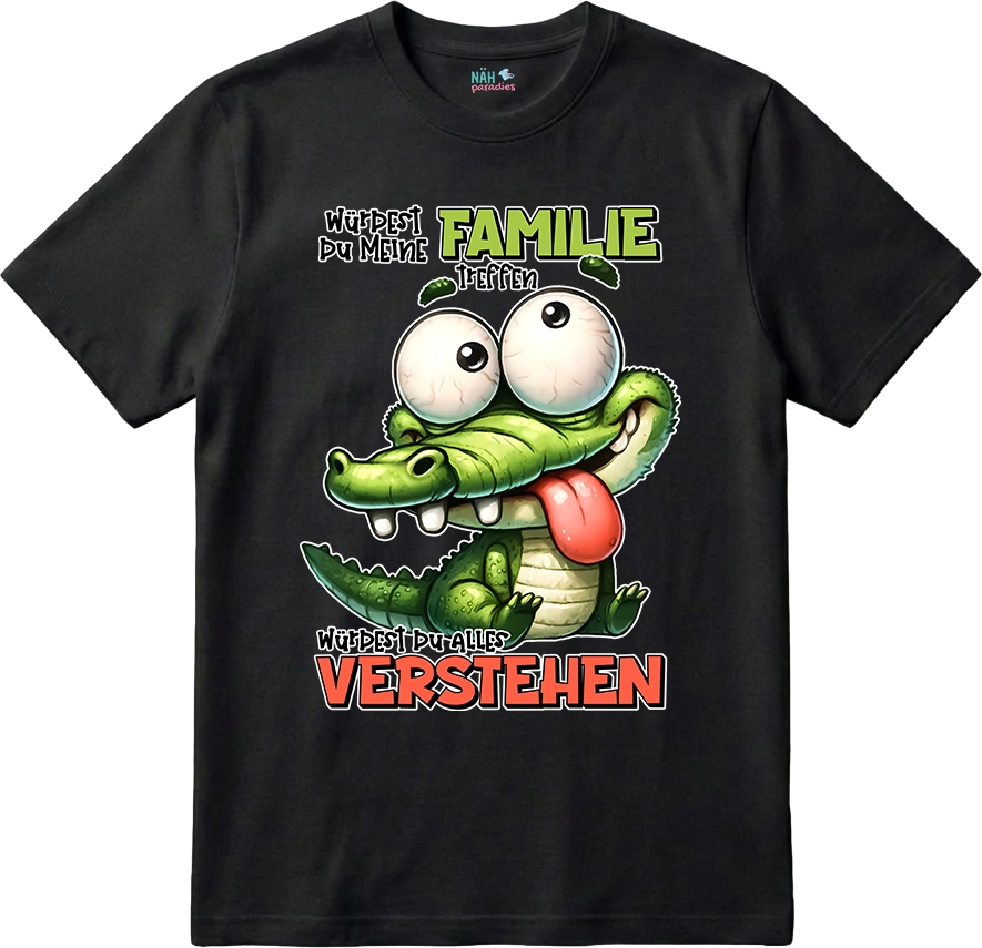 Lustiges Krokodil "Würdest du meine Familie treffen"