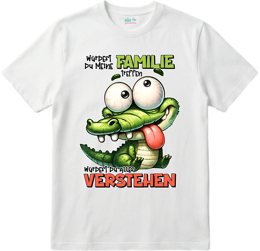 Lustiges Krokodil "Würdest du meine Familie treffen"