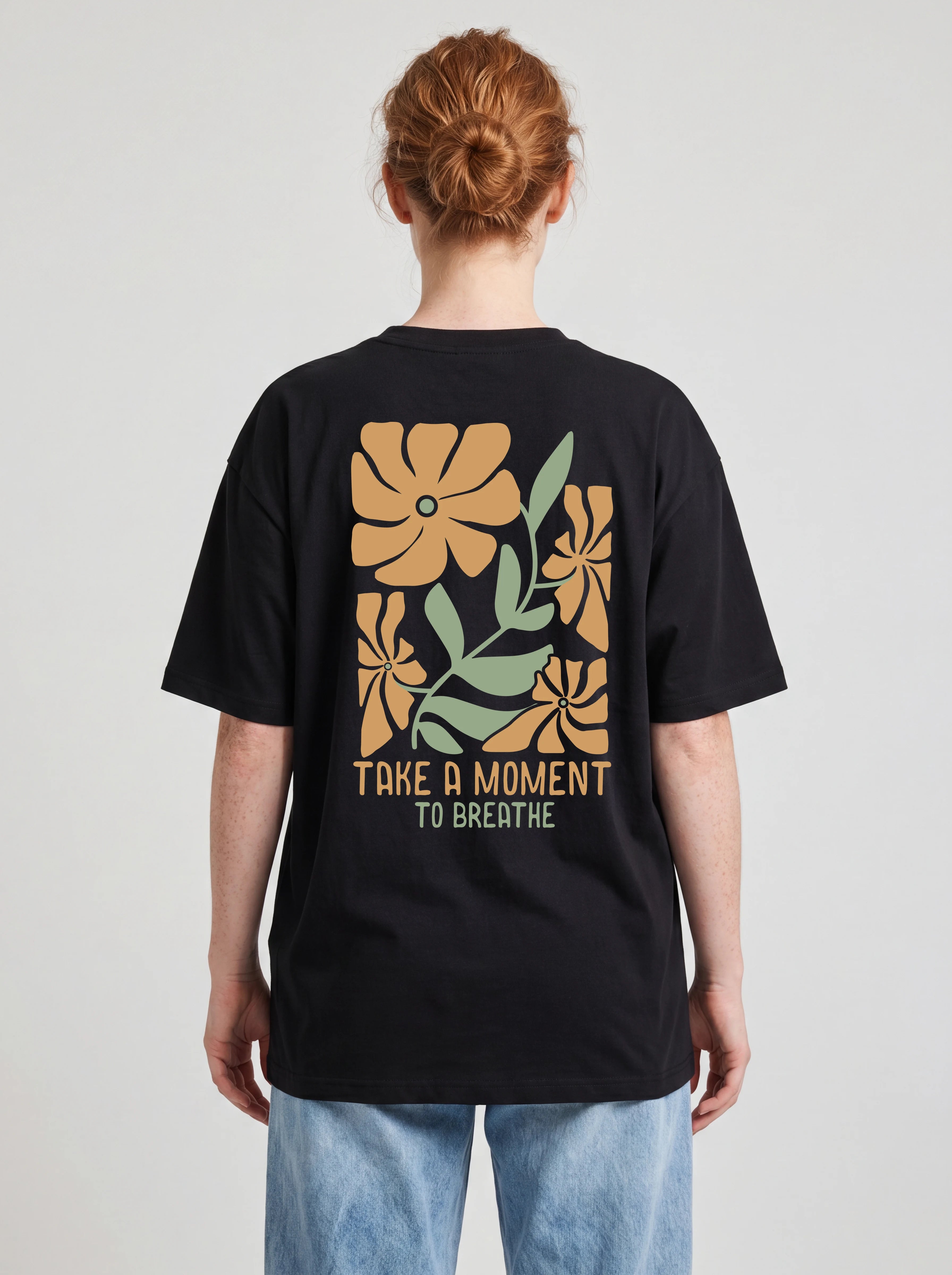 TAKE A MOMENT TO BREATHE GOLDEN - OVERSIZED SHIRT BACKPRINT