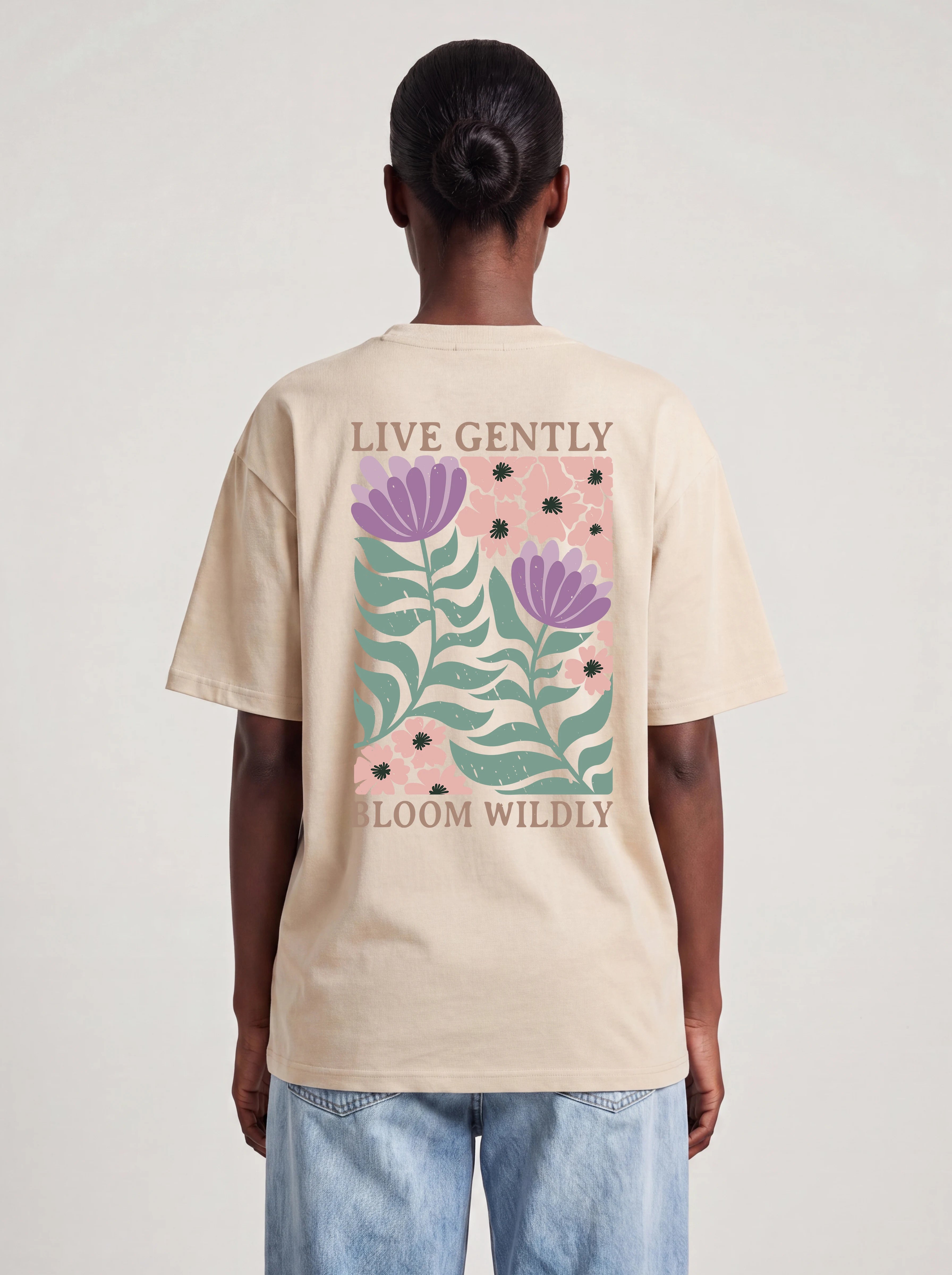 Live Gently Bloom Wildly Oversized Shirt