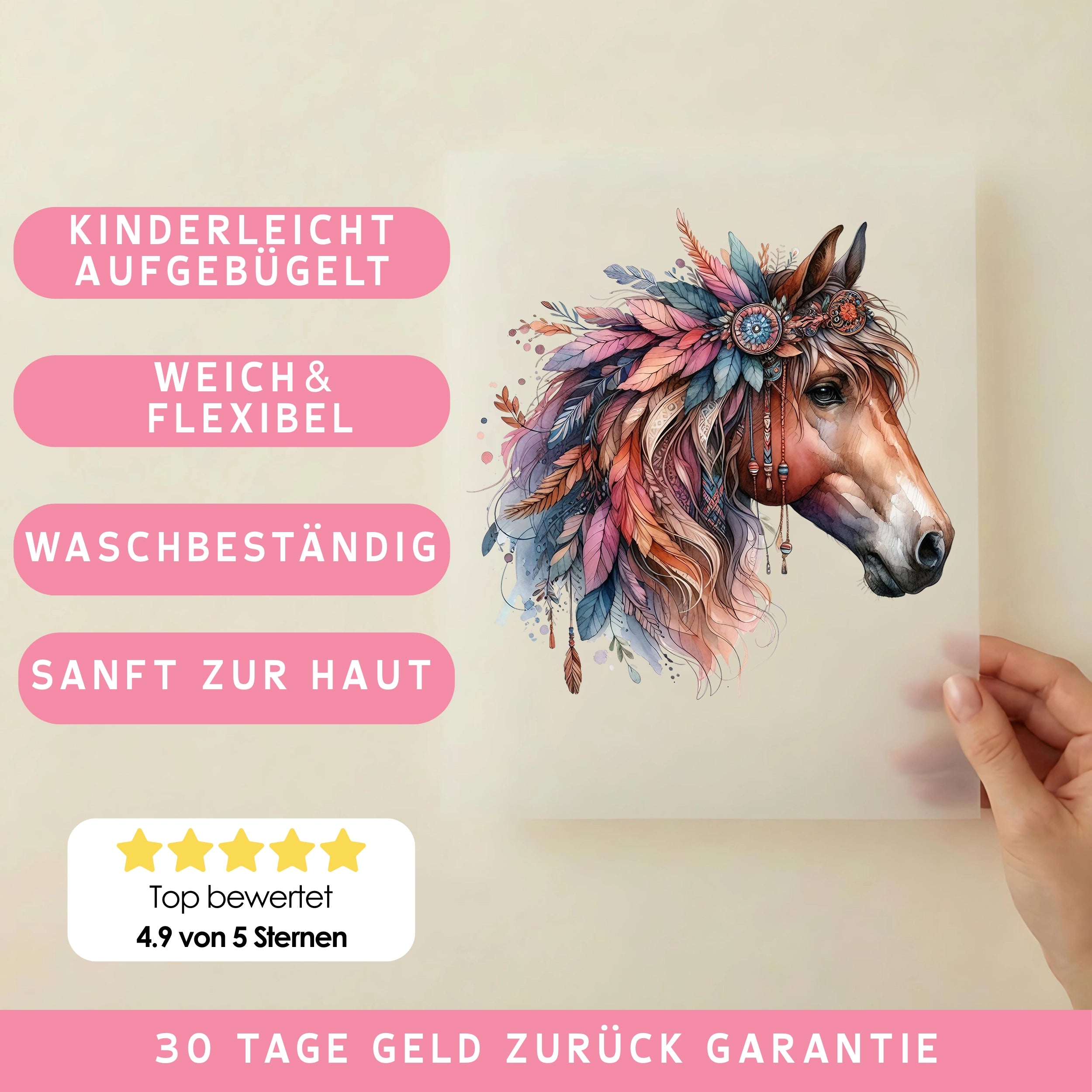 Bügelbild Boho Pferd Earth Spirit