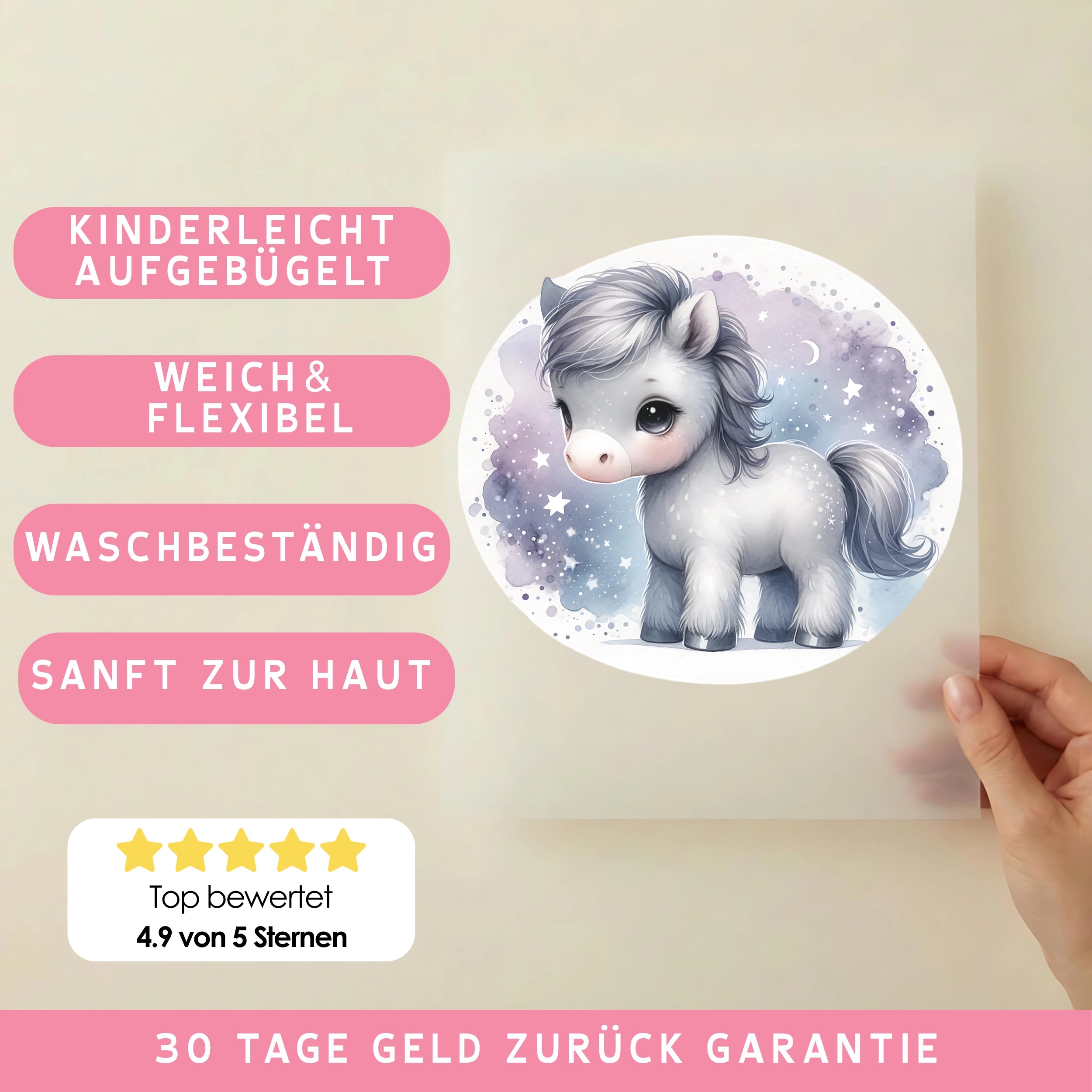 Bügelbild Nachthimmel Pony