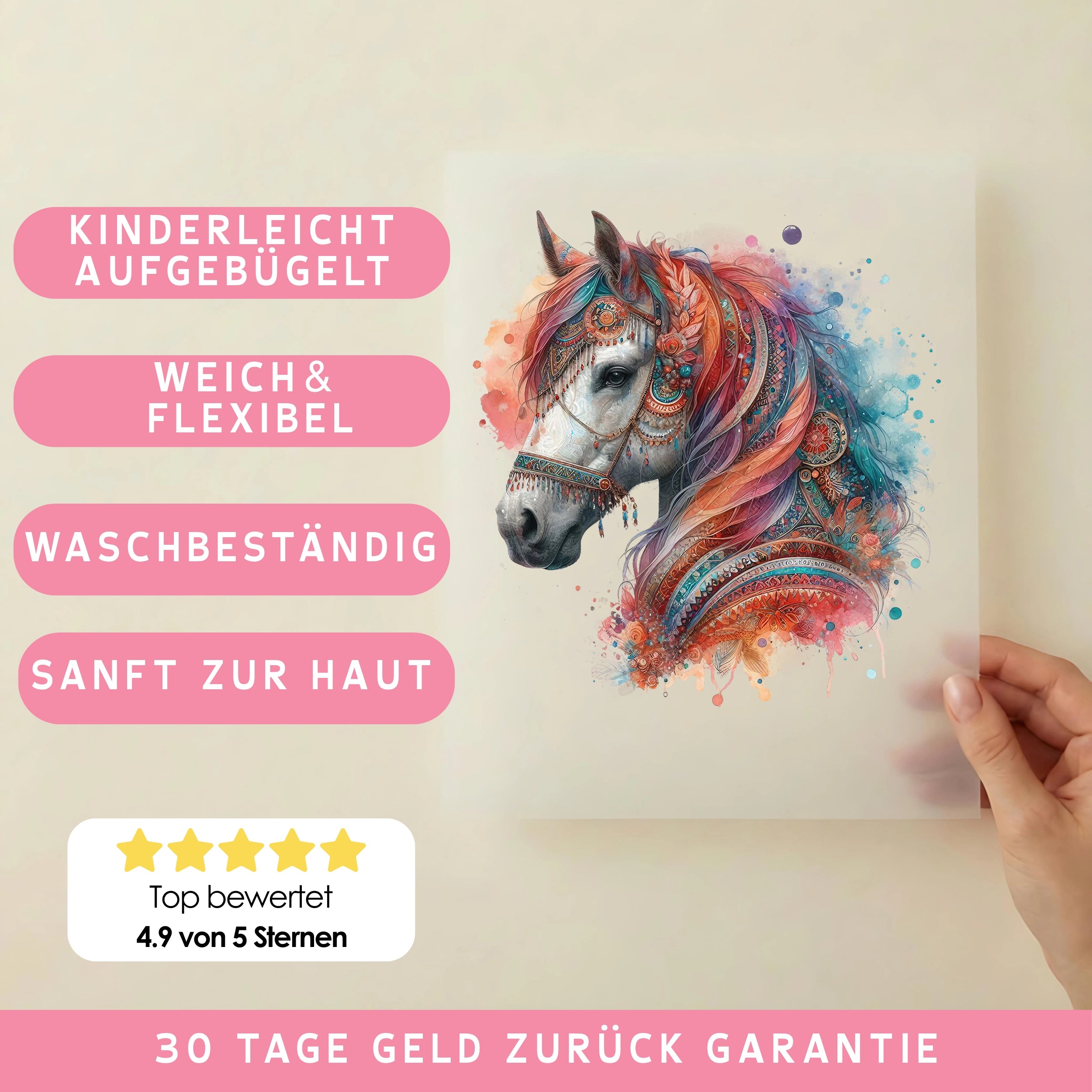 Bügelbild Boho Pferd Colorful Soul